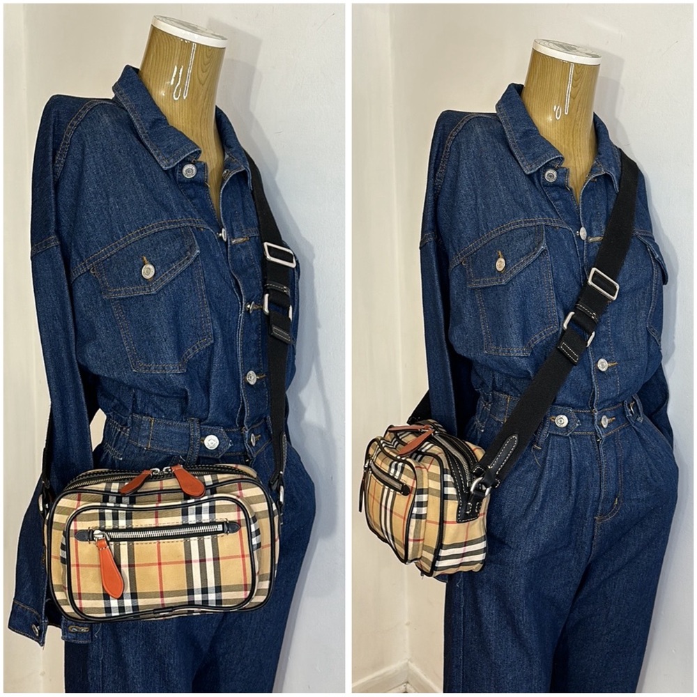 Burberry Nova Check Canvas Crossbody Bag